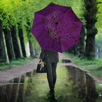 Hawaiian Whales Polynesian Art Motifs Umbrella Purple Color - Polynesian Pride