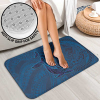 Hawaiian Whales Polynesian Art Motifs Bathroom Set Blue Color - Polynesian Pride