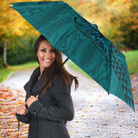 Hawaiian Whales Polynesian Art Motifs Umbrella Turquoise Color - Polynesian Pride