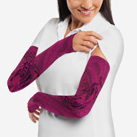 Hawaiian Whales Polynesian Art Motifs Arm Sleeves Pink Color - Polynesian Pride