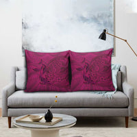 Hawaiian Whales Polynesian Art Motifs Pillow Cover Pink Color - Polynesian Pride