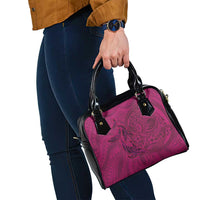 Hawaiian Whales Polynesian Art Motifs Shoulder Handbag Pink Color - Polynesian Pride