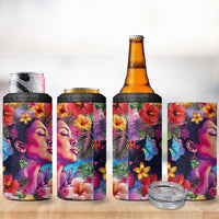 Polynesian Women 4 in 1 Can Cooler Tumbler Tropical Plant - Vibrant Surreal Dreamscape Vibe LT03 - Polynesian Pride