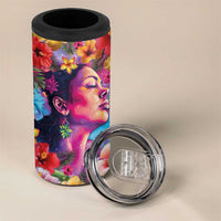 Polynesian Women 4 in 1 Can Cooler Tumbler Tropical Plant - Vibrant Surreal Dreamscape Vibe LT03 - Polynesian Pride