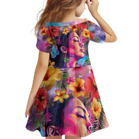 Polynesian Women Family Matching Long Sleeve Bodycon Dress and Hawaiian Shirt Tropical Plant - Vibrant Surreal Dreamscape Vibe LT03 - Polynesian Pride