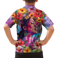 Polynesian Women Family Matching Summer Maxi Dress and Hawaiian Shirt Tropical Plant - Vibrant Surreal Dreamscape Vibe LT03 - Polynesian Pride