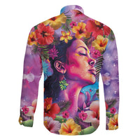 Polynesian Women Family Matching Tank Maxi Dress and Hawaiian Shirt Tropical Plant - Vibrant Surreal Dreamscape Vibe LT03 - Polynesian Pride