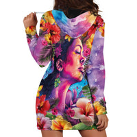 Polynesian Women Hoodie Dress Tropical Plant - Vibrant Surreal Dreamscape Vibe LT03 - Polynesian Pride