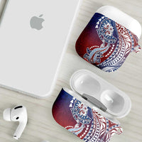 Hawaiian Manta Ray and Hammerhead Shark Tribal Tattoo AirPods Case with Polynesian Tribal Pattern Hawaii Flag Color LT03 - Polynesian Pride