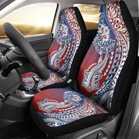 Hawaiian Manta Ray and Hammerhead Shark Tribal Tattoo Car Seat Cover with Polynesian Tribal Pattern Hawaii Flag Color LT03 - Polynesian Pride