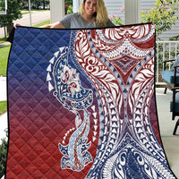 Hawaiian Manta Ray and Hammerhead Shark Tribal Tattoo Quilt with Polynesian Tribal Pattern Hawaii Flag Color LT03 Multicolor - Polynesian Pride