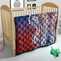 Hawaiian Manta Ray and Hammerhead Shark Tribal Tattoo Quilt with Polynesian Tribal Pattern Hawaii Flag Color LT03 - Polynesian Pride