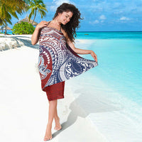 Hawaiian Manta Ray and Hammerhead Shark Tribal Tattoo Sarong with Polynesian Tribal Pattern Hawaii Flag Color LT03 - Polynesian Pride