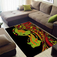 Hawaiian Manta Ray and Hammerhead Shark Tribal Tattoo Area Rug with Polynesian Tribal Pattern Kanaka Maoli Flag Color LT03 - Polynesian Pride