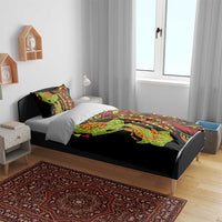 Hawaiian Manta Ray and Hammerhead Shark Tribal Tattoo Bedding Set with Polynesian Tribal Pattern Kanaka Maoli Flag Color LT03 - Polynesian Pride