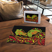 Hawaiian Manta Ray and Hammerhead Shark Tribal Tattoo Puzzle with Polynesian Tribal Pattern Kanaka Maoli Flag Color LT03 - Polynesian Pride