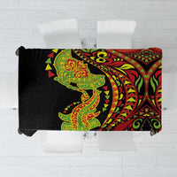Hawaiian Manta Ray and Hammerhead Shark Tribal Tattoo Tablecloth with Polynesian Tribal Pattern Kanaka Maoli Flag Color LT03 Multicolor - Polynesian Pride