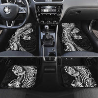 Hawaiian Manta Ray and Hammerhead Shark Tribal Tattoo Car Mats with Polynesian Tribal Pattern Black-White Color LT03 Set 4pcs Multicolor - Polynesian Pride