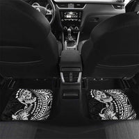 Hawaiian Manta Ray and Hammerhead Shark Tribal Tattoo Car Mats with Polynesian Tribal Pattern Black-White Color LT03 Set 2pcs - Back Multicolor - Polynesian Pride