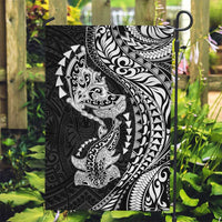 Hawaiian Manta Ray and Hammerhead Shark Tribal Tattoo Garden Flag with Polynesian Tribal Pattern Black-White Color LT03 Garden Flag Multicolor - Polynesian Pride
