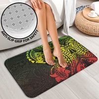 Hawaiian Manta Ray and Hammerhead Shark Tribal Tattoo Bathroom Set with Polynesian Tribal Pattern Reggae Style