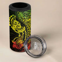 Hawaiian Manta Ray and Hammerhead Shark Tribal Tattoo 4 in 1 Can Cooler Tumbler with Polynesian Tribal Pattern Reggae Style LT03 - Polynesian Pride