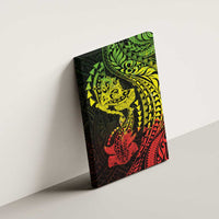 Hawaiian Manta Ray and Hammerhead Shark Tribal Tattoo Canvas Wall Art with Polynesian Tribal Pattern Reggae Style