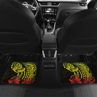 Hawaiian Manta Ray and Hammerhead Shark Tribal Tattoo Car Mats with Polynesian Tribal Pattern Reggae Style