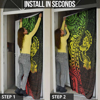 Hawaiian Manta Ray and Hammerhead Shark Tribal Tattoo Door Cover with Polynesian Tribal Pattern Reggae Style LT03 - Polynesian Pride