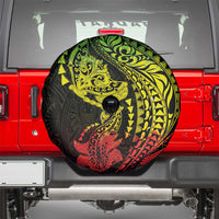 Hawaiian Manta Ray and Hammerhead Shark Tribal Tattoo Spare Tire Cover with Polynesian Tribal Pattern Reggae Style LT03 - Polynesian Pride