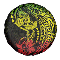 Hawaiian Manta Ray and Hammerhead Shark Tribal Tattoo Spare Tire Cover with Polynesian Tribal Pattern Reggae Style LT03 - Polynesian Pride