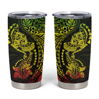 Hawaiian Manta Ray and Hammerhead Shark Tribal Tattoo Tumbler Cup with Polynesian Tribal Pattern Reggae Style LT03 Multicolor - Polynesian Pride