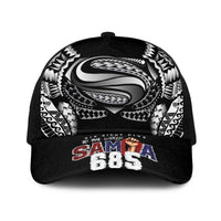 Super Samoa-Six Eight Five to The World Baseball Net Cap Traditional Samoan Tattoo Black Color