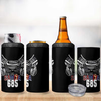 Super Samoa-Six Eight Five to The World 4 in 1 Can Cooler Tumbler Traditional Samoan Tattoo Black Color LT03 - Polynesian Pride