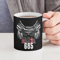 Super Samoa-Six Eight Five to The World Ceramic Mug Traditional Samoan Tattoo Black Color