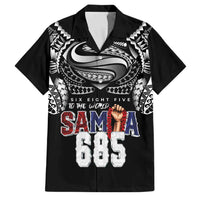 Super Samoa-Six Eight Five to The World Family Matching Off Shoulder Short Dress and Hawaiian Shirt Traditional Samoan Tattoo Black Color LT03 Dad's Shirt - Short Sleeve Black - Polynesian Pride