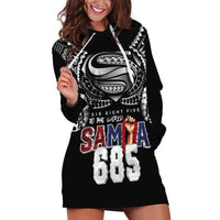 Super Samoa-Six Eight Five to The World Hoodie Dress Traditional Samoan Tattoo Black Color LT03 Black - Polynesian Pride