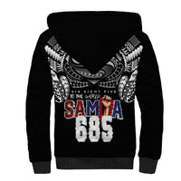 Super Samoa-Six Eight Five to The World Sherpa Hoodie Traditional Samoan Tattoo Black Color LT03 - Polynesian Pride