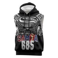 Super Samoa-Six Eight Five to The World Sleeveless Hoodie Traditional Samoan Tattoo Black Color LT03 Black - Polynesian Pride