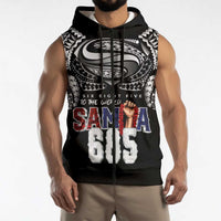 Super Samoa-Six Eight Five to The World Sleeveless Zip Hoodie Traditional Samoan Tattoo Black Color LT03 - Polynesian Pride