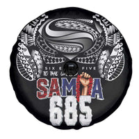 Super Samoa-Six Eight Five to The World Spare Tire Cover Traditional Samoan Tattoo Black Color LT03 - Polynesian Pride
