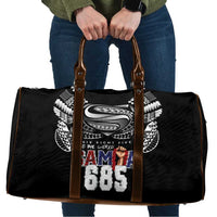 Super Samoa-Six Eight Five to The World Travel Bag Traditional Samoan Tattoo Black Color