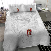 Super Samoa-Six Eight Five to The World Bedding Set Traditional Samoan Tattoo All White