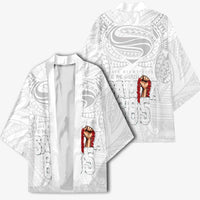 Super Samoa-Six Eight Five to The World Kimono Traditional Samoan Tattoo All White