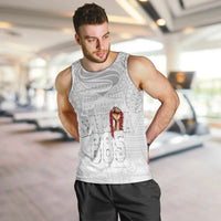 Super Samoa-Six Eight Five to The World Men Tank Top Traditional Samoan Tattoo All White