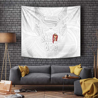 Super Samoa-Six Eight Five to The World Tapestry Traditional Samoan Tattoo All White