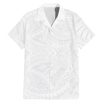 Lotu Tamaiti Samoan Art Tattoo Polynesian Pattern Family Matching Mermaid Dress and Hawaiian Shirt LT03 Dad's Shirt - Short Sleeve White - Polynesian Pride