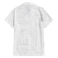 Lotu Tamaiti Samoan Art Tattoo Siapo Pattern Family Matching Off Shoulder Short Dress and Hawaiian Shirt LT03 - Polynesian Pride