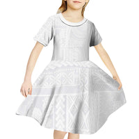 Lotu Tamaiti Samoan Art Tattoo Siapo Pattern Kid Short Sleeve Dress