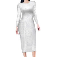 Lotu Tamaiti Samoan Art Tattoo Siapo Pattern Long Sleeve Bodycon Dress